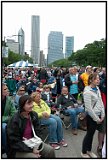 Small crowd at a side stage.