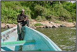 Tour boat and captain, Victoria Lake, Kenya 2000